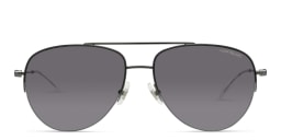 Shop MONTBLANC Half Rim Aviator Sunglasses in Ruthenium online.