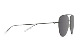 Shop MONTBLANC Half Rim Aviator Sunglasses in Ruthenium online.