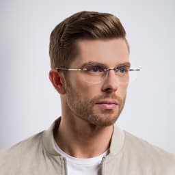Shop MONTBLANC Rimless Wide Rectangle Eyeglasses in Silver online.