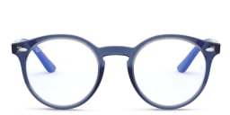 Shop Ray-Ban Junior Kids Panthos Eyeglasses in Transparent Blue online.
