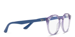 Shop Ray-Ban Junior Kids Panthos Eyeglasses in Transparent Purple online.