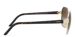 Shop PRADA Irregular Sunglasses in Pale Gold online.