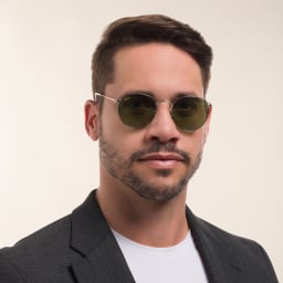 Shop Ray-Ban Round Metal Sunglasses in Silver online.