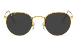 Shop Ray-Ban Round Metal Sunglasses in Gold online.