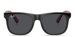 Shop Ray-Ban Junior Kids Wayfarer Square Sunglasses in Black online.