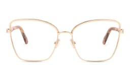 Shop JIMMY CHOO Wide Cat Eye Eyeglasses in Gold Copper online.