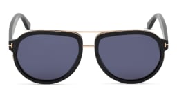 Shop TOM FORD Aviator Sunglasses in Shiny Black online.