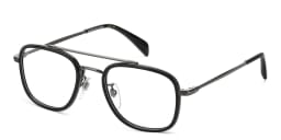 Shop DAVID BECKHAM Square Eyeglasses in Dark Ruthenium Black online.