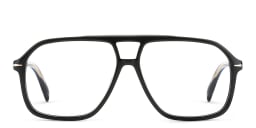 Shop DAVID BECKHAM Wide Aviator Eyeglasses in Black online.