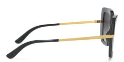Shop Dolce & Gabbana Square Sunglasses in Black On Transparent Black online.