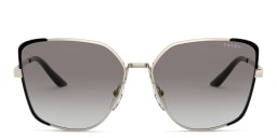 Shop PRADA Wide Irregular Sunglasses in Black online.