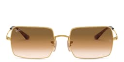 Shop Ray-Ban Unisex Rectangle Sunglasses in Gold online.