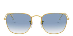 Shop Ray-Ban Frank Square Sunglasses in Polished Gold online.