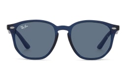 Shop Ray-Ban Junior Kids Irregular Sunglasses in Transparent Blue online.