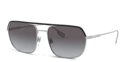 Shop BURBERRY Square Sunglasses in Silver online.