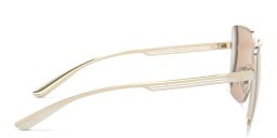 Shop BVLGARI Half Rim Square Sunglasses in Pink Gold online.