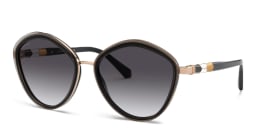 Shop BVLGARI Irregular Sunglasses in Black online.