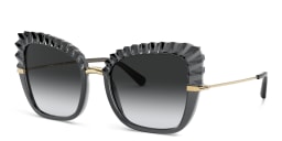 Shop Dolce & Gabbana Cat Eye Sunglasses in Transparent Grey online.