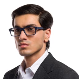 Shop EYE'M Rectangle Eyeglasses in Blue online.