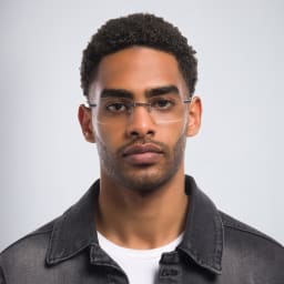 Shop EYE'M Rimless Rectangle Eyeglasses in Silver online.