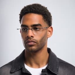 Shop EYE'M Rimless Rectangle Eyeglasses in Silver online.