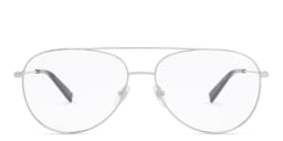 Shop EYE'M Unisex Wide Aviator Eyeglasses in Silver online.