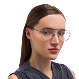 Shop EYE'M Unisex Wide Aviator Eyeglasses in Gunmetal online.