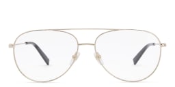 Shop EYE'M Unisex Wide Aviator Eyeglasses in Gold online.