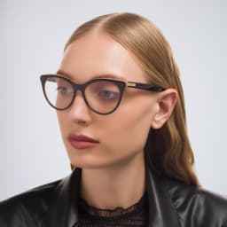 Shop EYE'M Cat-Eye Eyeglasses in Double Layer Black online.