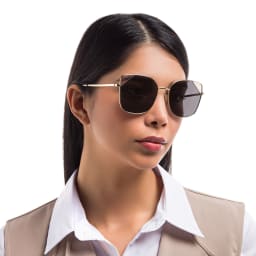 Shop EYE'M Cat Eye Sunglasses in Gold online.