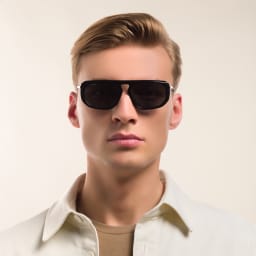 Shop EYE'M Irregular Sunglasses in Black online.