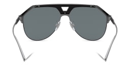 Shop Dolce & Gabbana Wide Aviator Sunglasses in Gunmetal online.
