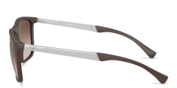Shop Emporio Armani Logo Rectangle Sunglasses in Brown online.