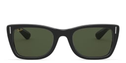 Shop Ray-Ban Caribbean Rectangle Sunglasses in Black online.