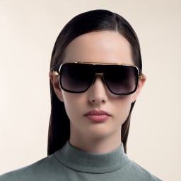Shop BALMAIN O.R. Unisex Aviator Sunglasses in Gold online.