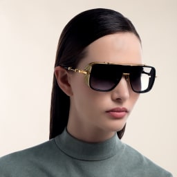 Shop BALMAIN O.R. Unisex Aviator Sunglasses in Gold online.
