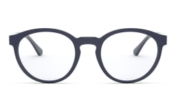 Shop Emporio Armani Panthos Eyeglasses in Matte Blue online.