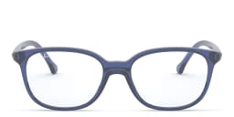Shop Ray-Ban Junior Kids Square Eyeglasses in Transparent Blue online.