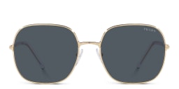 Shop PRADA Square Sunglasses in Pale Gold online.