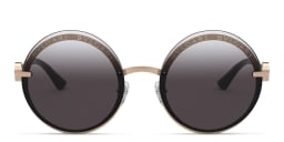 Shop BVLGARI Rimless Round Sunglasses in Pink Gold online.