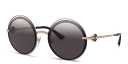 Shop BVLGARI Rimless Round Sunglasses in Pink Gold online.