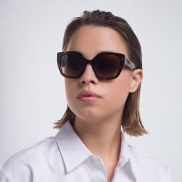 Shop PRADA Cat Eye Sunglasses in Havana online.