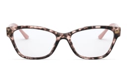 Shop PRADA Rectangle Eyeglasses in Havana Pink online.