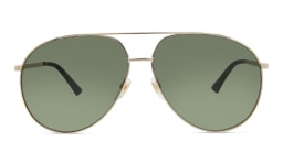 Shop GUCCI Wide Aviator Sunglasses in Gold online.