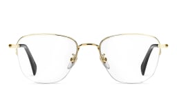 Shop DAVID BECKHAM Half Rim Square Eyeglasses in Gold Black online.