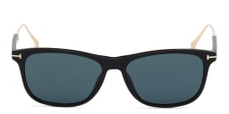 Shop TOM FORD Rectangle Sunglasses in Shiny Black online.