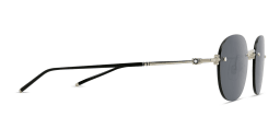 Shop MONTBLANC Round Sunglasses in Silver online.