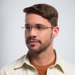 Shop EYE'M Rimless Rectangle Eyeglasses in Gold online.