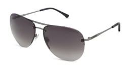 Shop EYE'M Half Rim Wide Aviator Sunglasses in Gunmetal online.