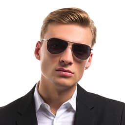 Shop EYE'M Wide Aviator Sunglasses in Silver online.